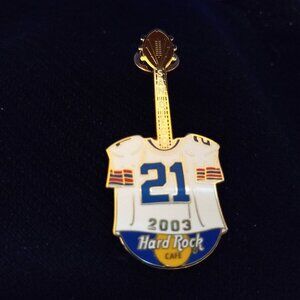 HRC TEAM Hard Rock Cafe SAN DIEGO 2003 FOOTBALL JERSEY #21 Guitar PIN